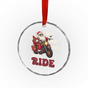 Biker Santa Claus Crystal Glass Ornament Ho Ho Ho Let's Ride Xmas TS02 Print Your Wear
