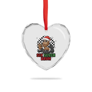 Biker Santa Six Seven Bruh Heart Crystal Glass Ornament Christmas Gift For Gen Z TS12 Print Your Wear