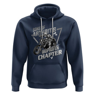 Biker Skeleton Hoodie Sons Of Arthritis Ibuprofen Chapter Dirt Bike TS02 Navy Printyourwear