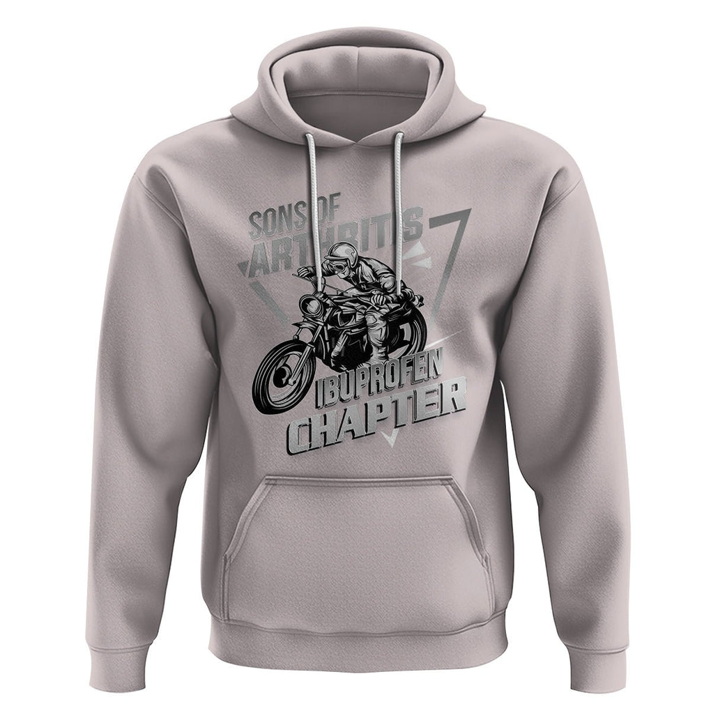 Biker Skeleton Hoodie Sons Of Arthritis Ibuprofen Chapter Dirt Bike TS02 Ice Gray Printyourwear