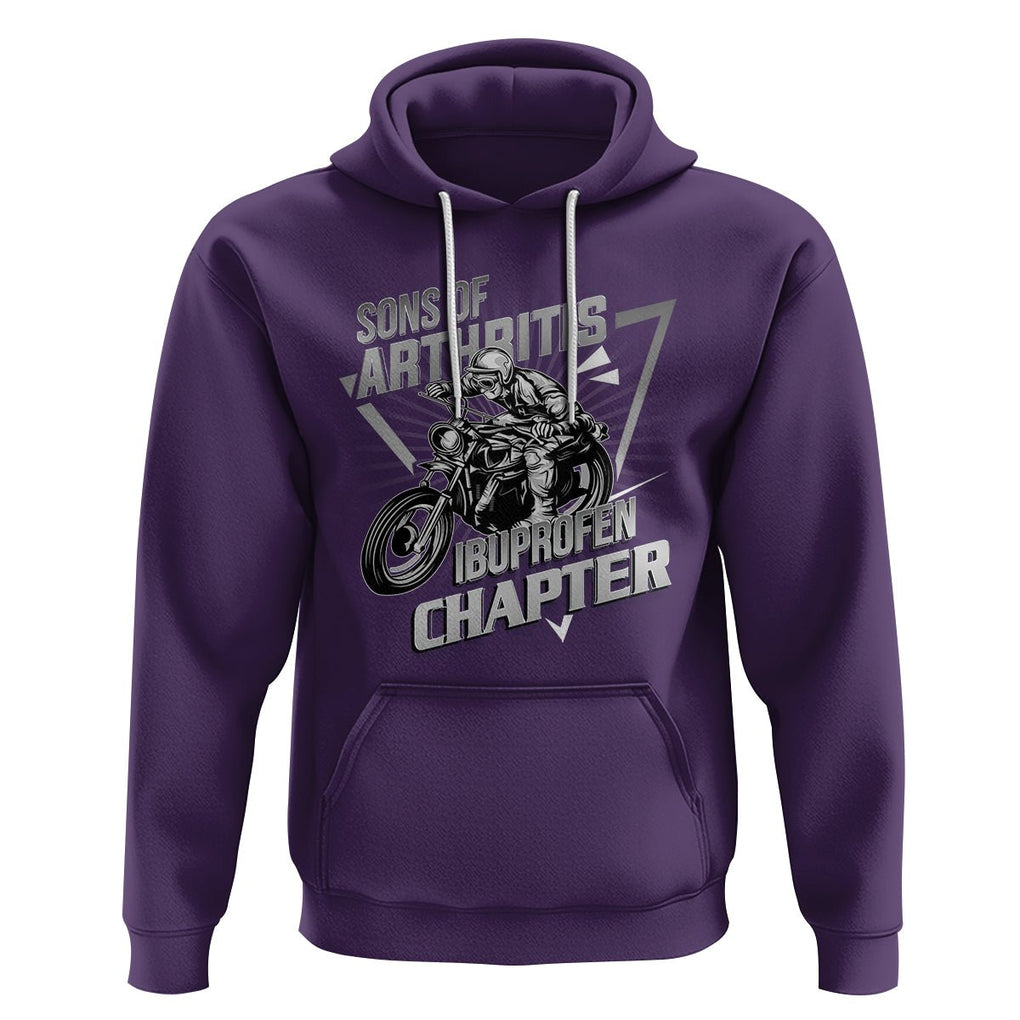 Biker Skeleton Hoodie Sons Of Arthritis Ibuprofen Chapter Dirt Bike TS02 Purple Printyourwear