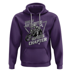 Biker Skeleton Hoodie Sons Of Arthritis Ibuprofen Chapter Dirt Bike TS02 Purple Printyourwear