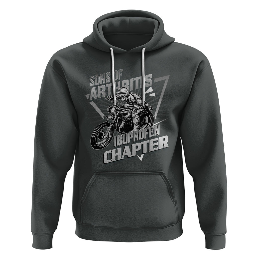 Biker Skeleton Hoodie Sons Of Arthritis Ibuprofen Chapter Dirt Bike TS02 Dark Heather Printyourwear