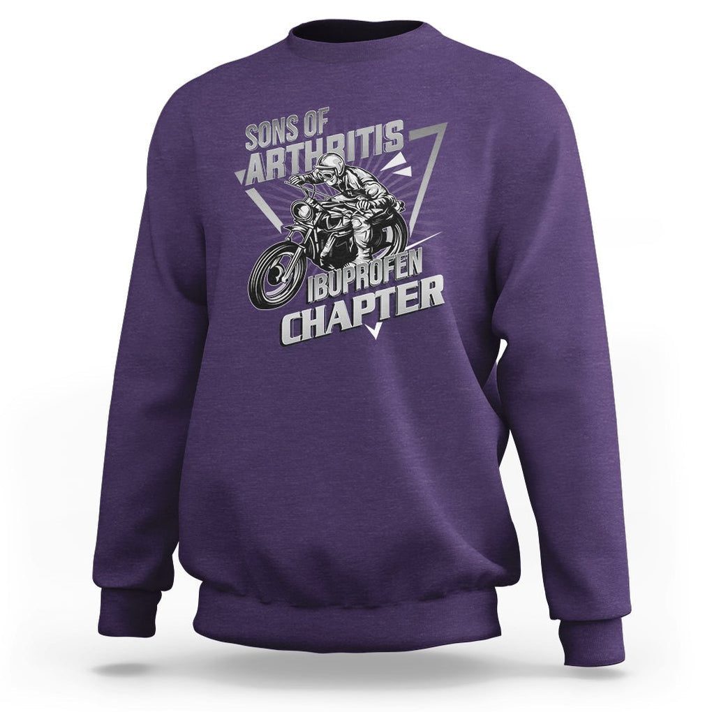 Biker Skeleton Sweatshirt Sons Of Arthritis Ibuprofen Chapter Dirt Bike TS02 Purple Printyourwear
