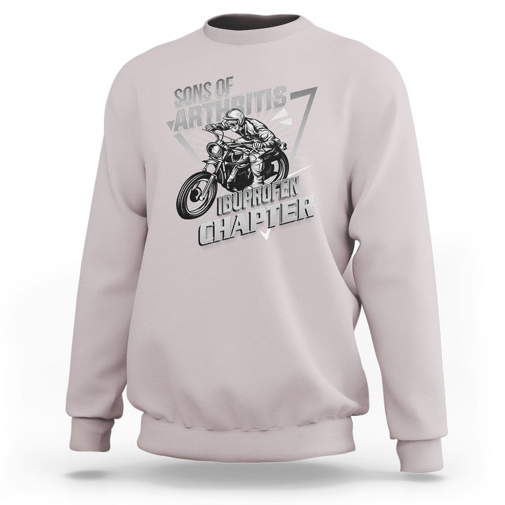 Biker Skeleton Sweatshirt Sons Of Arthritis Ibuprofen Chapter Dirt Bike TS02 Ice Gray Printyourwear