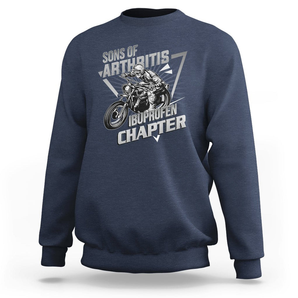 Biker Skeleton Sweatshirt Sons Of Arthritis Ibuprofen Chapter Dirt Bike TS02 Navy Printyourwear
