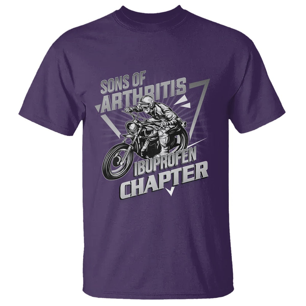 Biker Skeleton T Shirt Sons Of Arthritis Ibuprofen Chapter Dirt Bike TS02 Purple Printyourwear