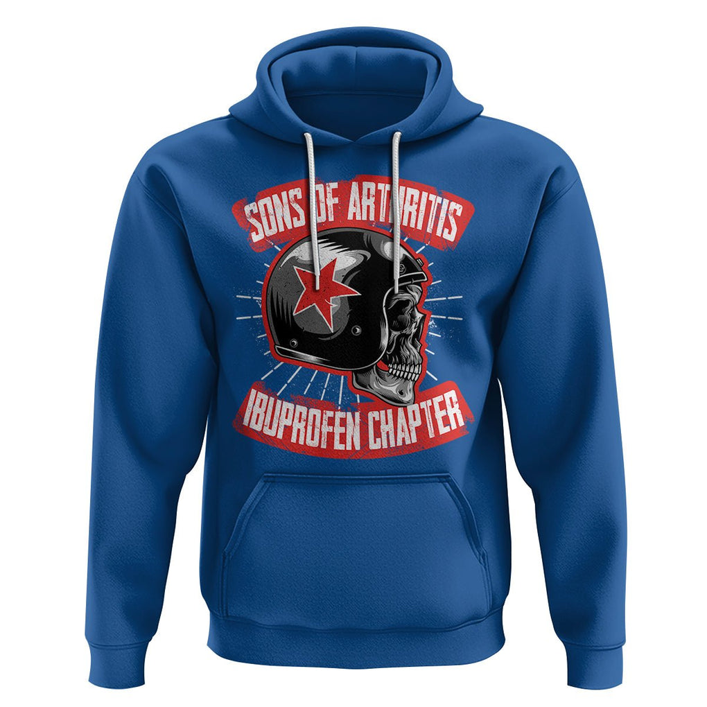 Biker Skull Hoodie Sons Of Arthritis Ibuprofen Chapter Motorcycle Rider Gang TS02 Royal Blue Printyourwear