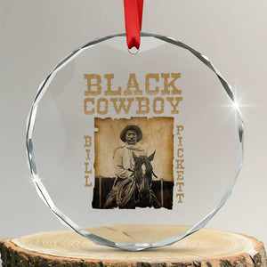 Bill Pickett Crystal Glass Ornament Black Cowboy Western Legend Vintage TS02 Transparent Glass 3'' Circle Print Your Wear