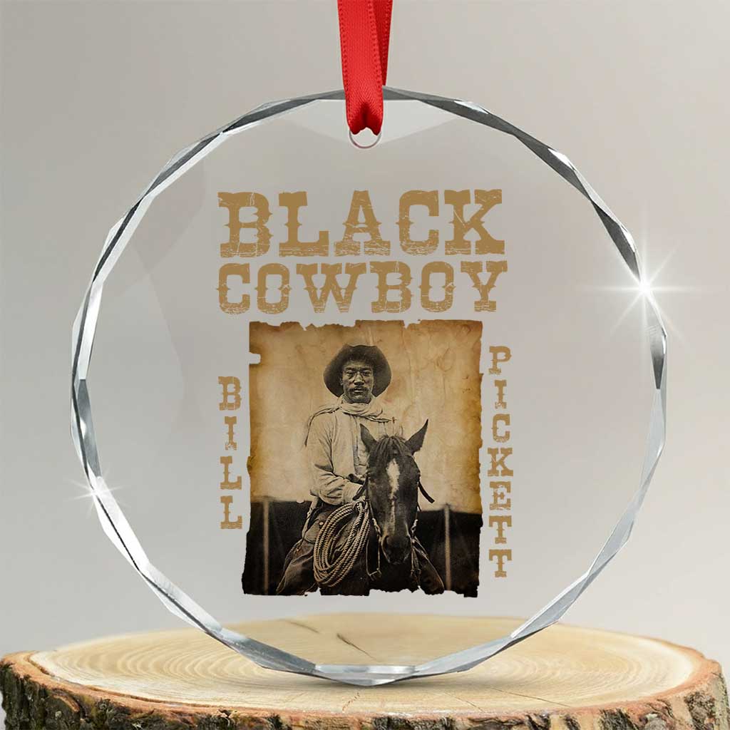 Bill Pickett Crystal Glass Ornament Black Cowboy Western Legend Vintage TS02 Transparent Glass 3'' Circle Print Your Wear