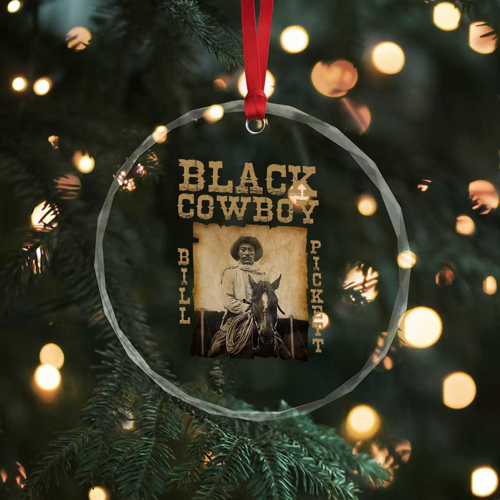 Bill Pickett Crystal Glass Ornament Black Cowboy Western Legend Vintage TS02 Print Your Wear