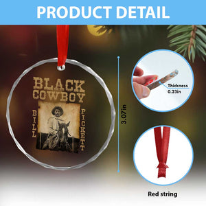 Bill Pickett Crystal Glass Ornament Black Cowboy Western Legend Vintage TS02 Print Your Wear