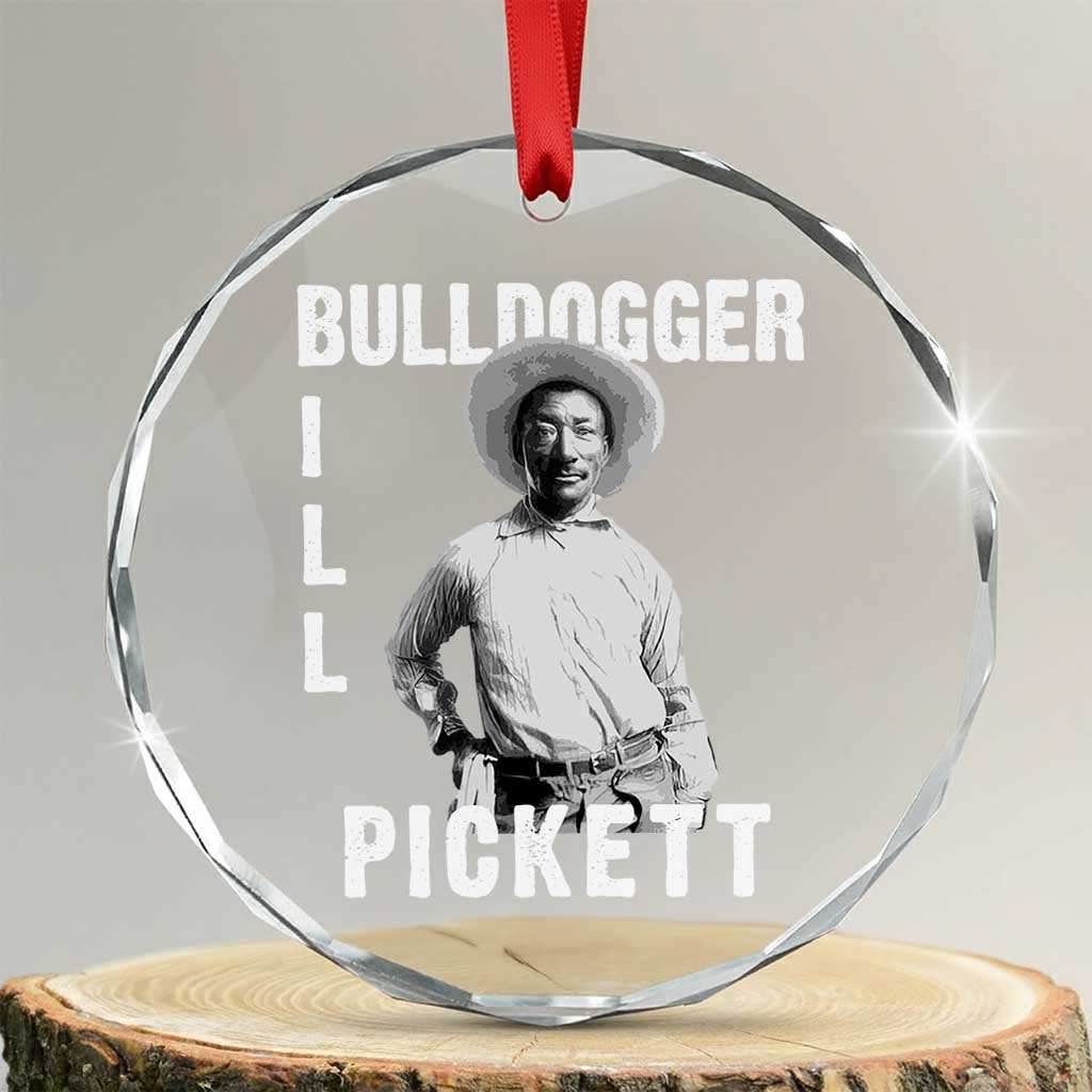 Bill Pickett Crystal Glass Ornament Bulldogger Black Cowboy Western Legend Vintage TS02 Transparent Glass 3'' Circle Print Your Wear