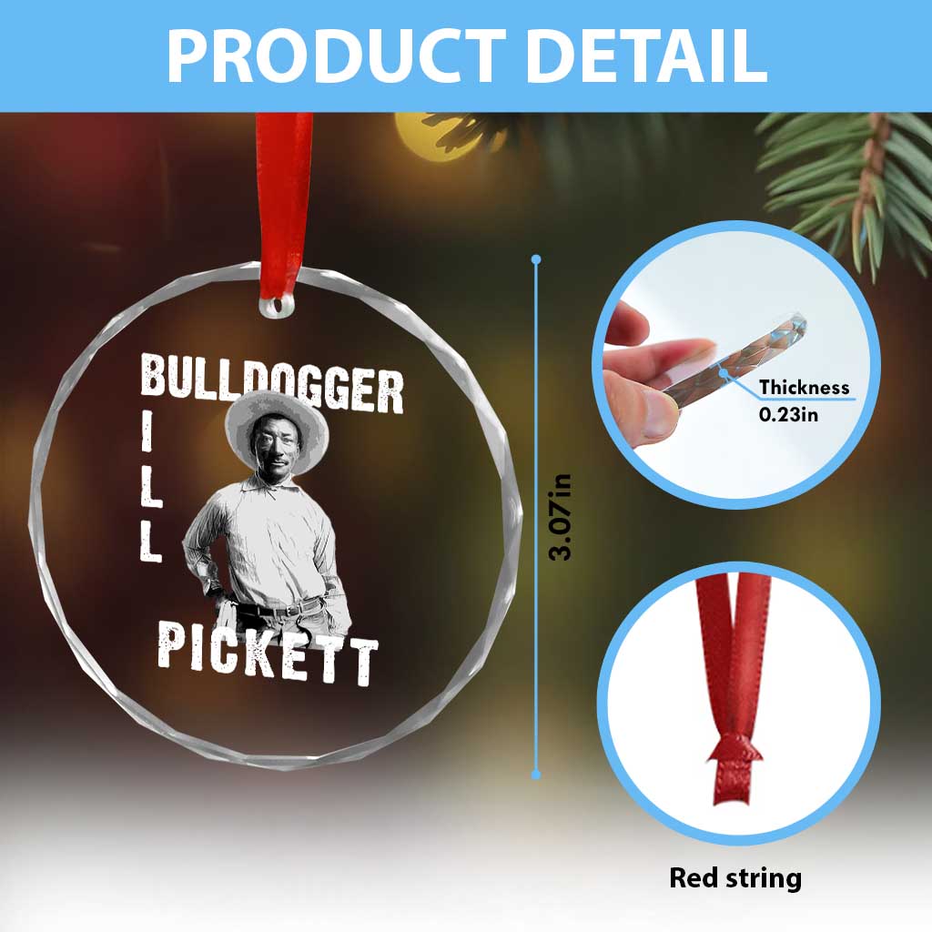 Bill Pickett Crystal Glass Ornament Bulldogger Black Cowboy Western Legend Vintage TS02 Print Your Wear
