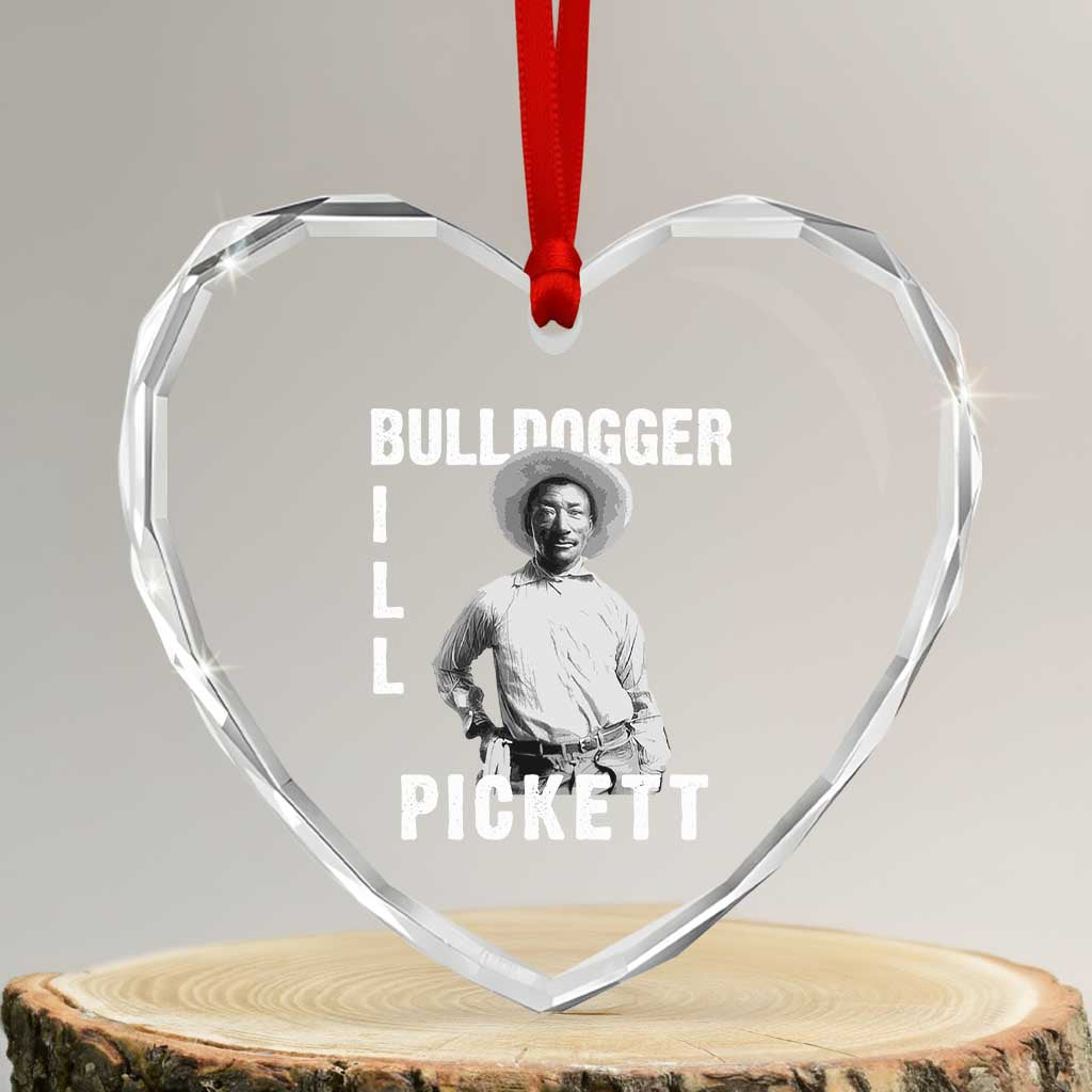 Bill Pickett Heart Crystal Glass Ornament Bulldogger Black Cowboy Western Legend Vintage TS02 Transparent Glass 3'' Heart Print Your Wear