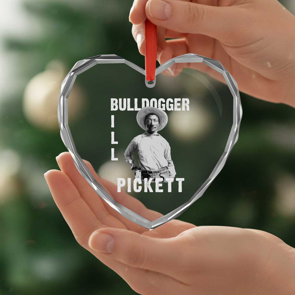 Bill Pickett Heart Crystal Glass Ornament Bulldogger Black Cowboy Western Legend Vintage TS02 Print Your Wear