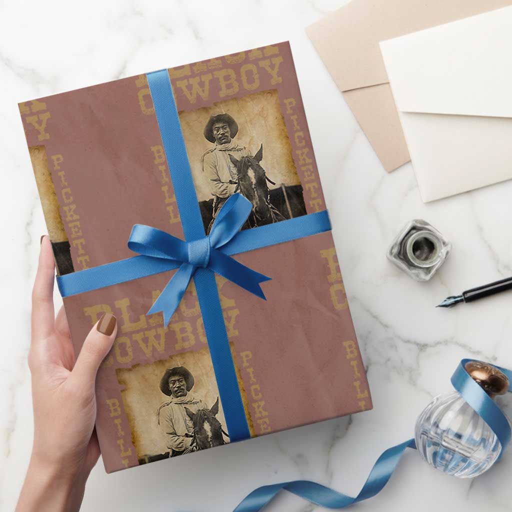 Bill Pickett Wrapping Paper Roll Black Cowboy Western Legend Vintage TS02 Mocha Print Your Wear
