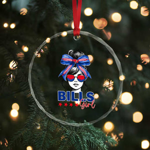 Funny BFB Football Lover Crystal Glass Ornament Sport Fan Game Day Messy Bun TS11 Print Your Wear
