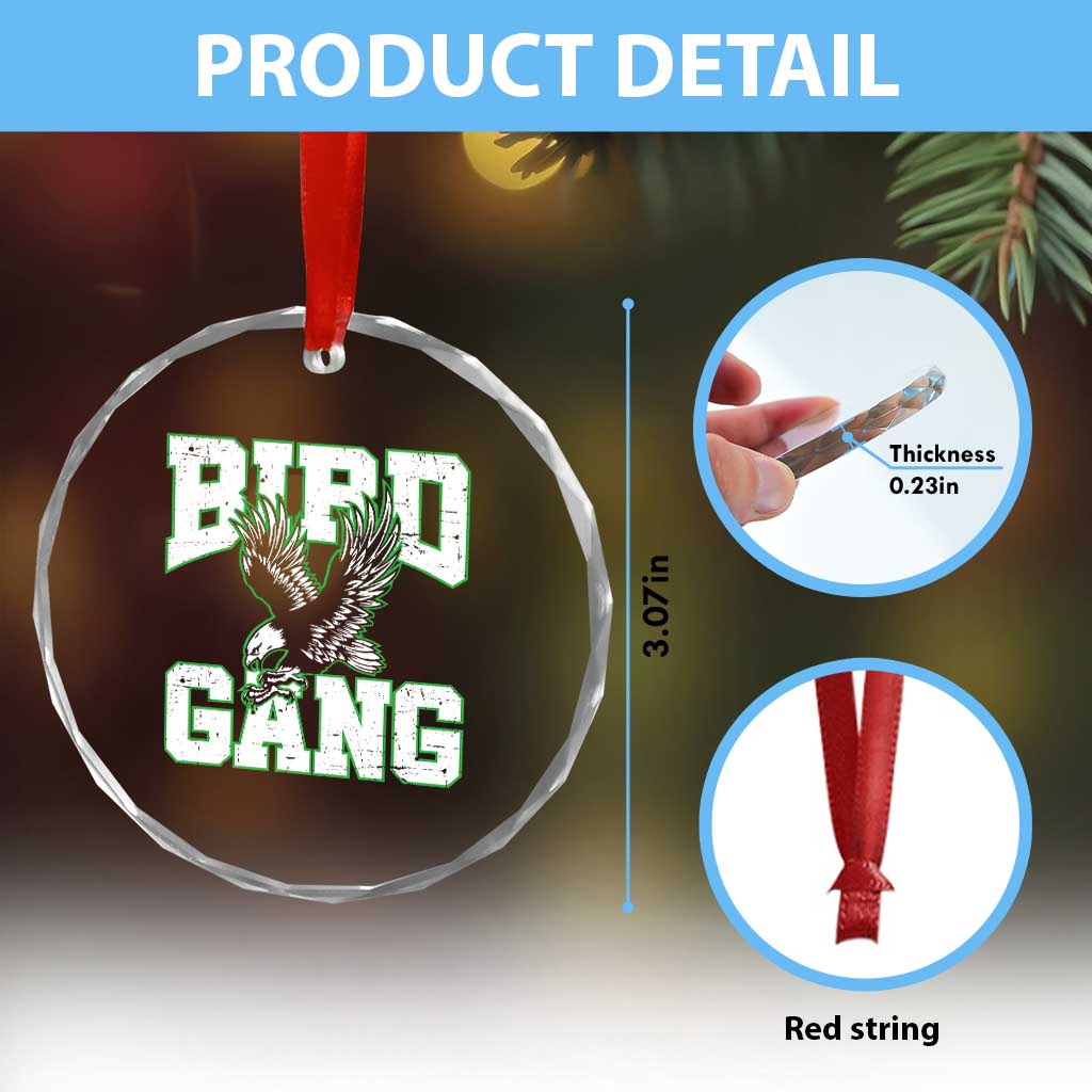 Bird Gang Crystal Glass Ornament Vintage 90s Style Classic EF Fly TS10 Print Your Wear