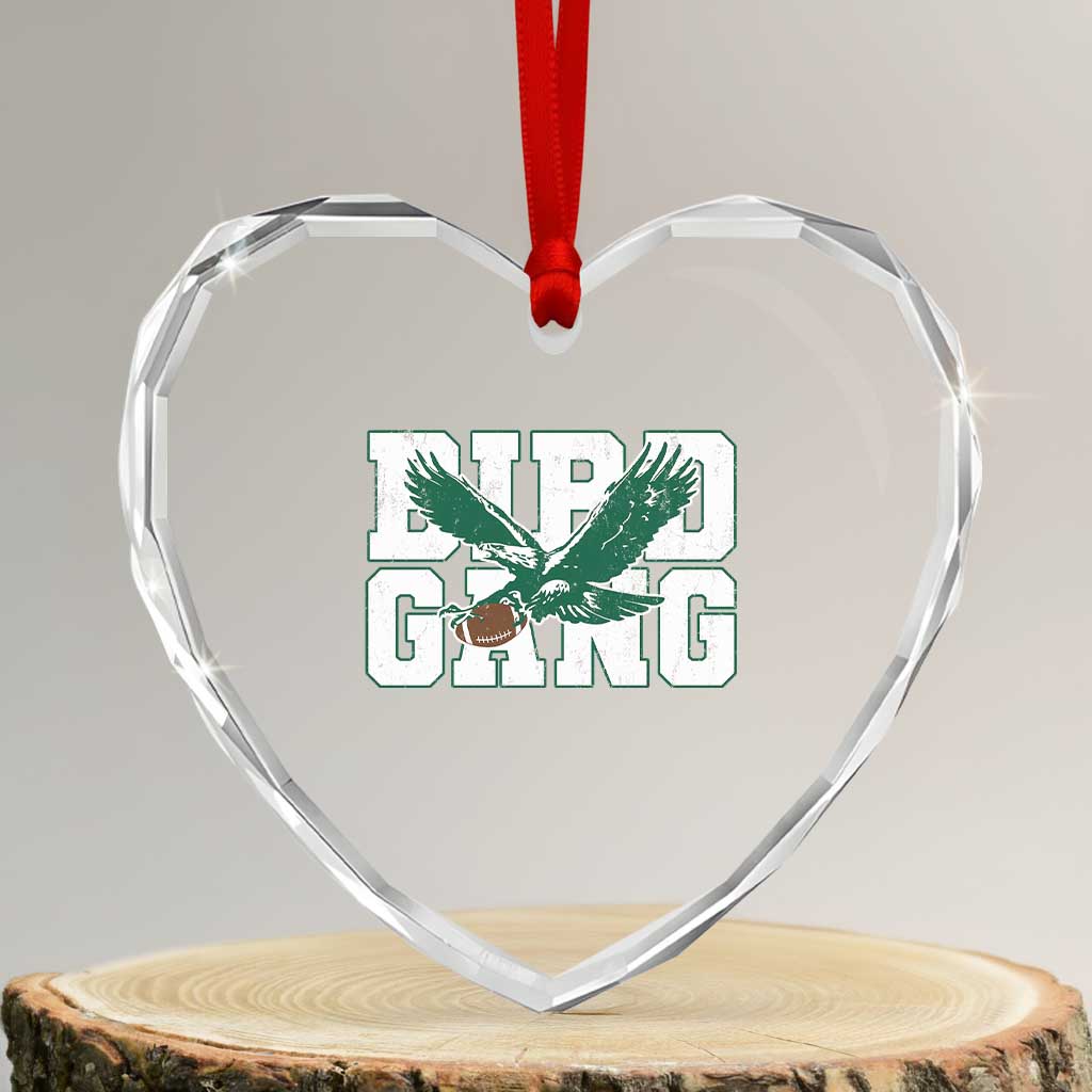 PFE Football Lovers Game Day Heart Crystal Glass Ornament TS11 Transparent Glass 3'' Heart Print Your Wear