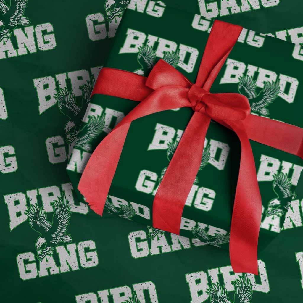 Bird Gang Wrapping Paper Roll Vintage 90s Style Classic Eagles Fly TS10 Green Print Your Wear