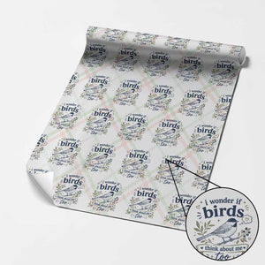 Bird Lover Wrapping Paper Roll I Wonder If Birds Think About Me Too Funny Bird Watcher Birder TS10 Christmas Plaid Print Your Wear