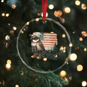 Bird Nerd Crystal Glass Ornament Funny Bird Watching Patriotic American Flag TS14 Print Your Wear