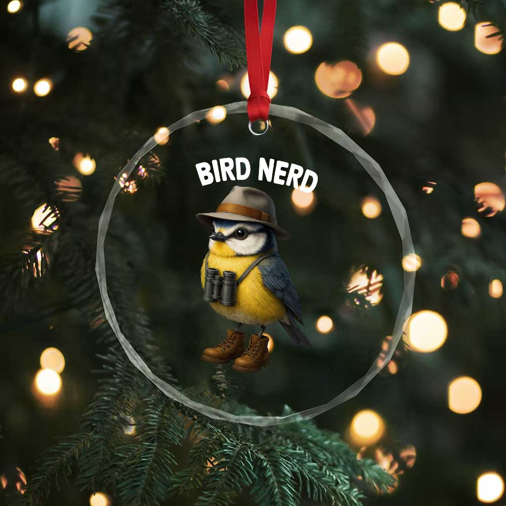 Bird Nerd Crystal Glass Ornament Funny Birding Bird Lover Watcher Twitcher TS10 Print Your Wear