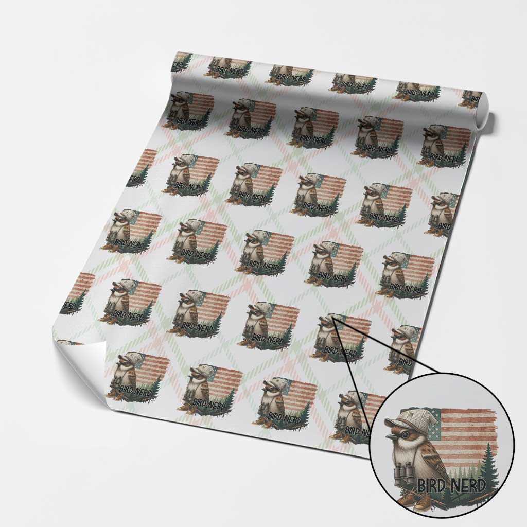 Bird Nerd Wrapping Paper Roll Funny Bird Watching Patriotic American Flag TS14 Christmas Plaid Print Your Wear