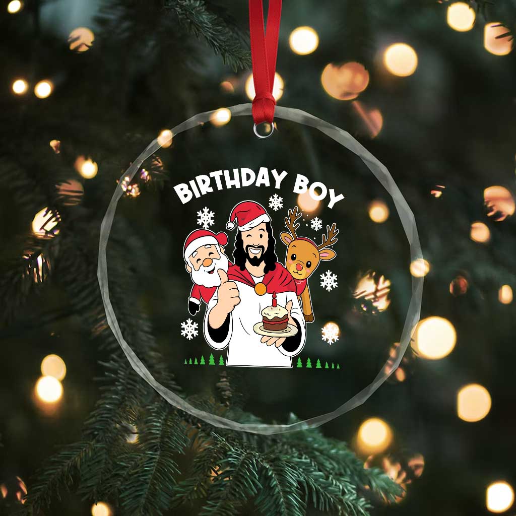 Birthday Boy Jesus Christmas Crystal Glass Ornament Christian Xmas TS10 Print Your Wear