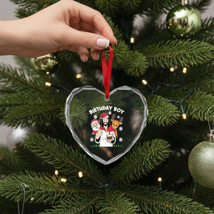 Birthday Boy Jesus Christmas Heart Crystal Glass Ornament Christian Xmas TS10 Print Your Wear