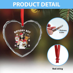 Birthday Boy Jesus Christmas Heart Crystal Glass Ornament Christian Xmas TS10 Print Your Wear