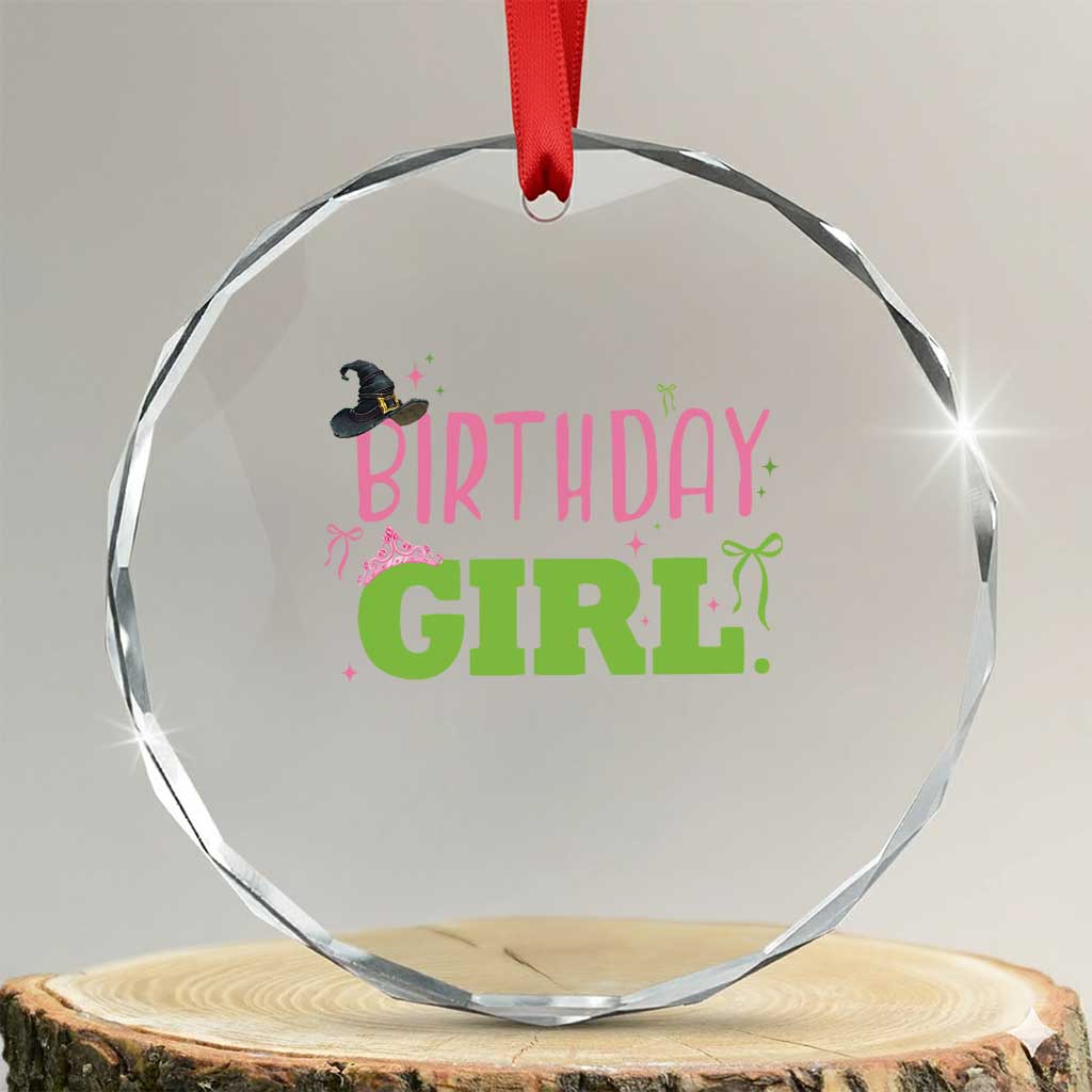 Birthday Girl Crystal Glass Ornament Witch Pink Green Toddler Baby 1st 2nd 3rd 4th 5th 6th 7th TS10 Transparent Glass 3'' Circle Print Your Wear