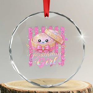 Birthday Girl Cute Glitter Dumpling Crystal Glass Ornament Kawaii Food Squishy Summer Stripes