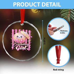 Birthday Girl Cute Glitter Dumpling Crystal Glass Ornament Kawaii Food Squishy Summer Stripes