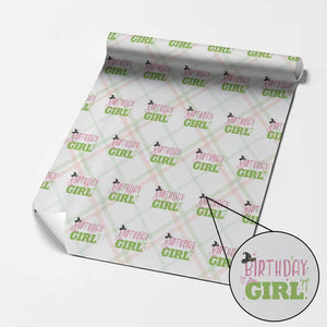 Birthday Girl Wrapping Paper Roll Witch Pink Green Toddler Baby 1st 2nd 3rd 4th 5th 6th 7th TS10 Christmas Plaid Print Your Wear