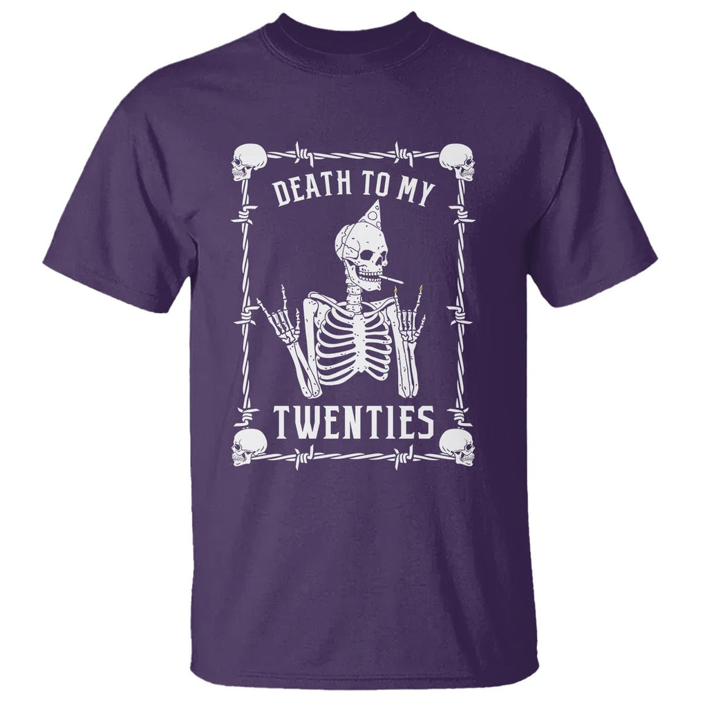Birthday T Shirt Death To My Twenties Funny 30 Years Old Skeleton TS09 Purple Printyourwear
