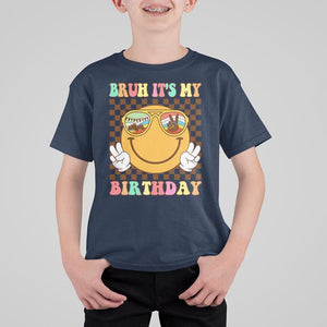 Birthday T Shirt For Kid Bruh It's My Birthday Cute Face Party TS11 Navy Print Your Wear