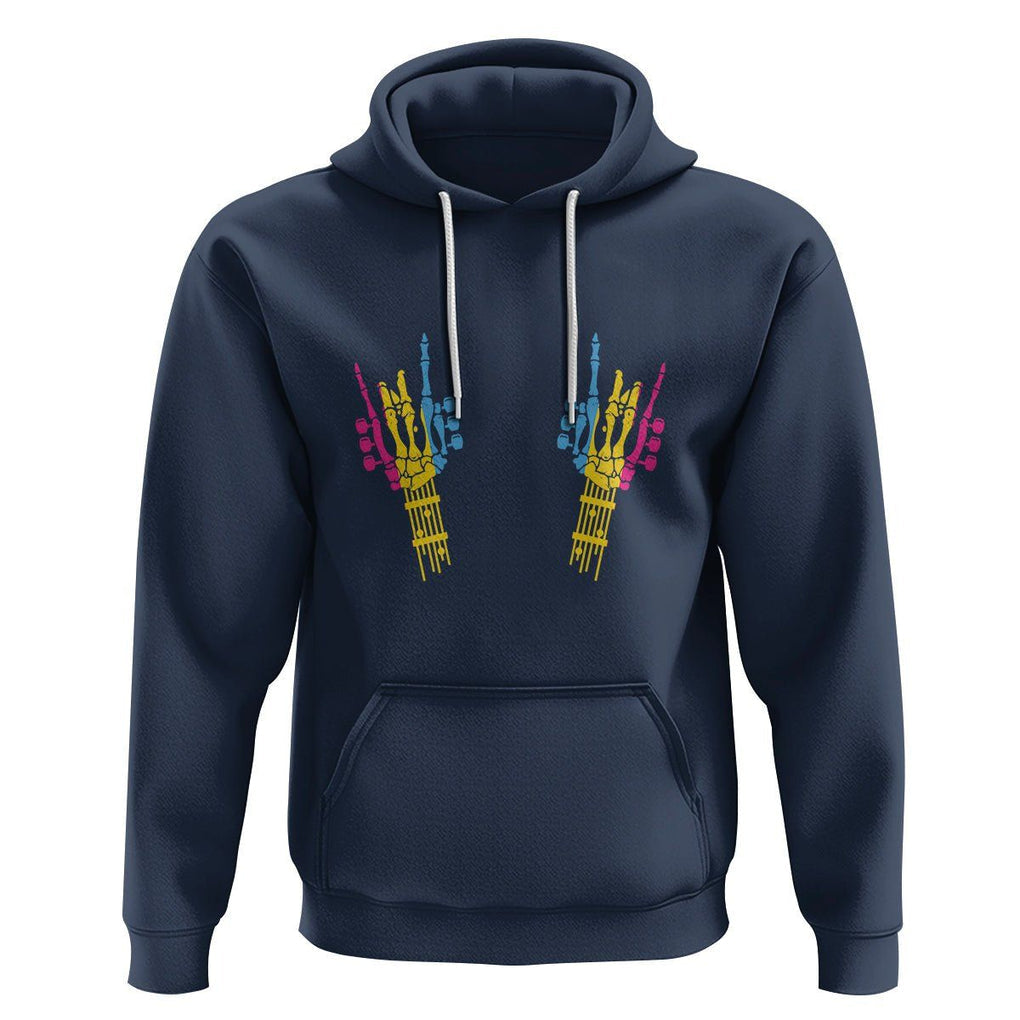 Bisexual Pride Hoodie Skeleton Rock Hand LGBTQ Bi Flag TS09 Navy Printyourwear