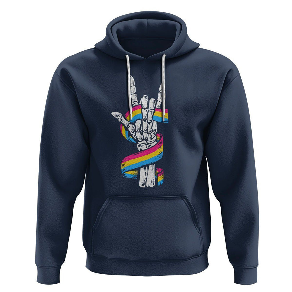 Bisexual Pride Hoodie Skeleton Rock Hand LGBTQ Bi Flag TS09 Navy Printyourwear