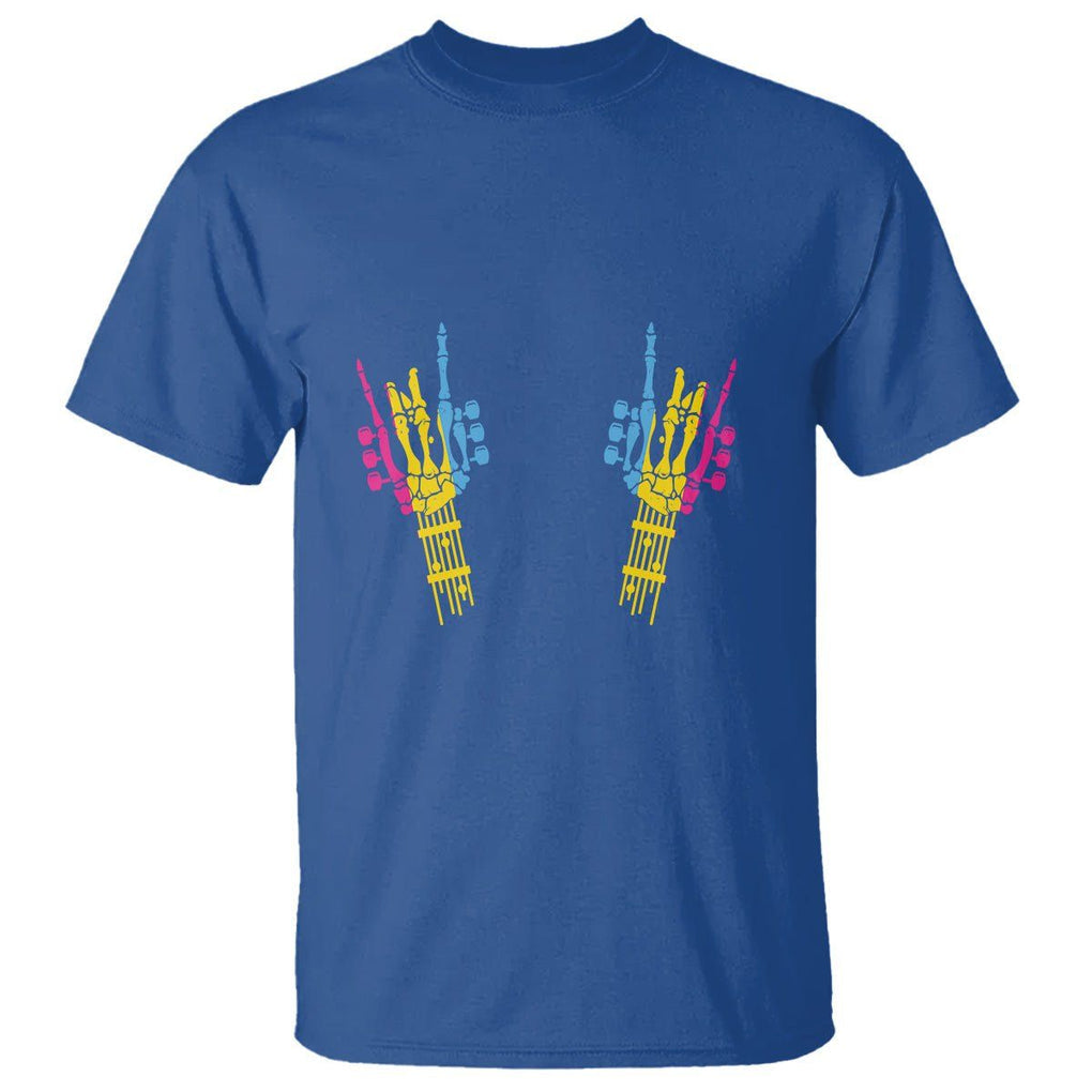 Bisexual Pride T Shirt Skeleton Rock Hand LGBTQ Bi Flag TS09 Royal Blue Printyourwear