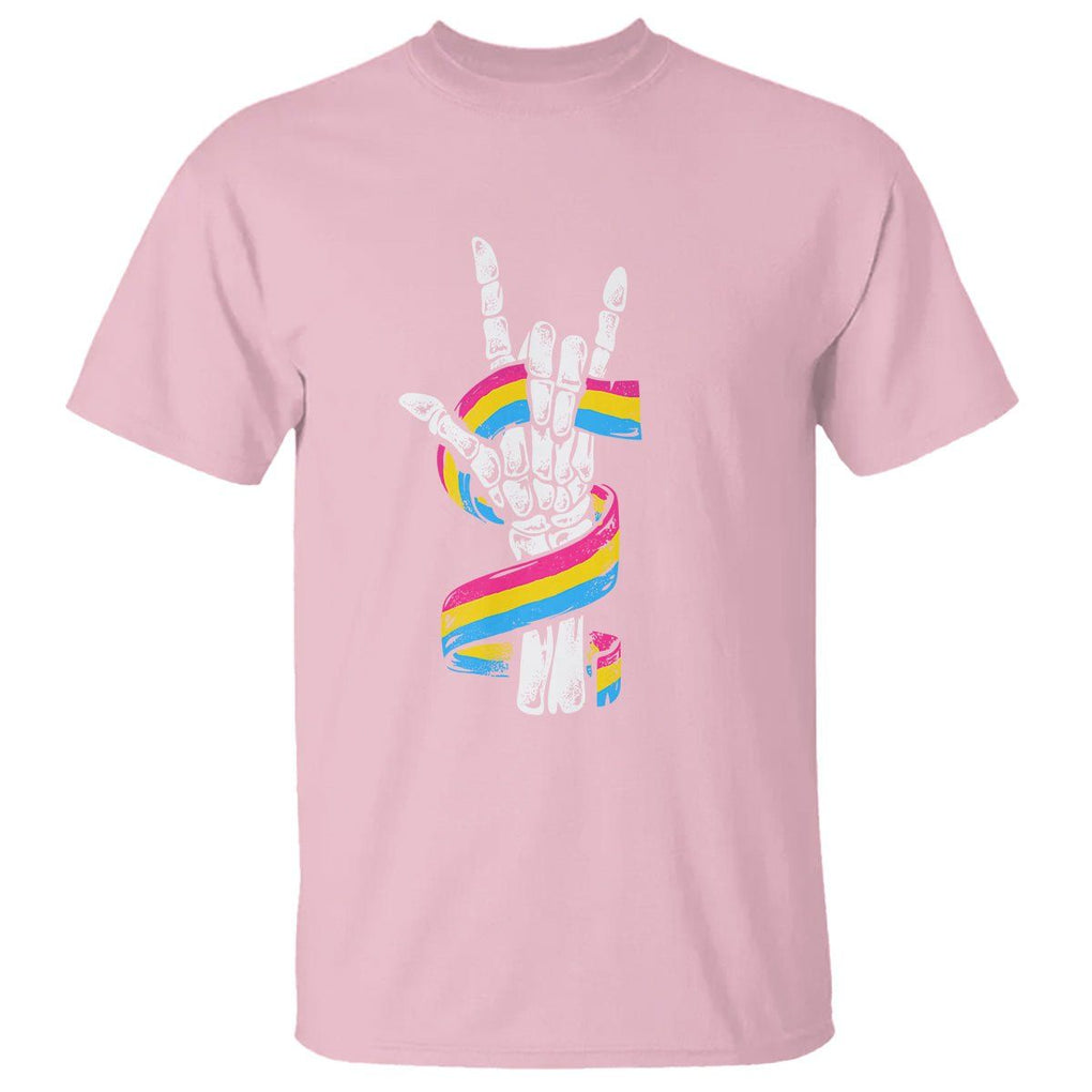 Bisexual Pride T Shirt Skeleton Rock Hand LGBTQ Bi Flag TS09 Light Pink Printyourwear