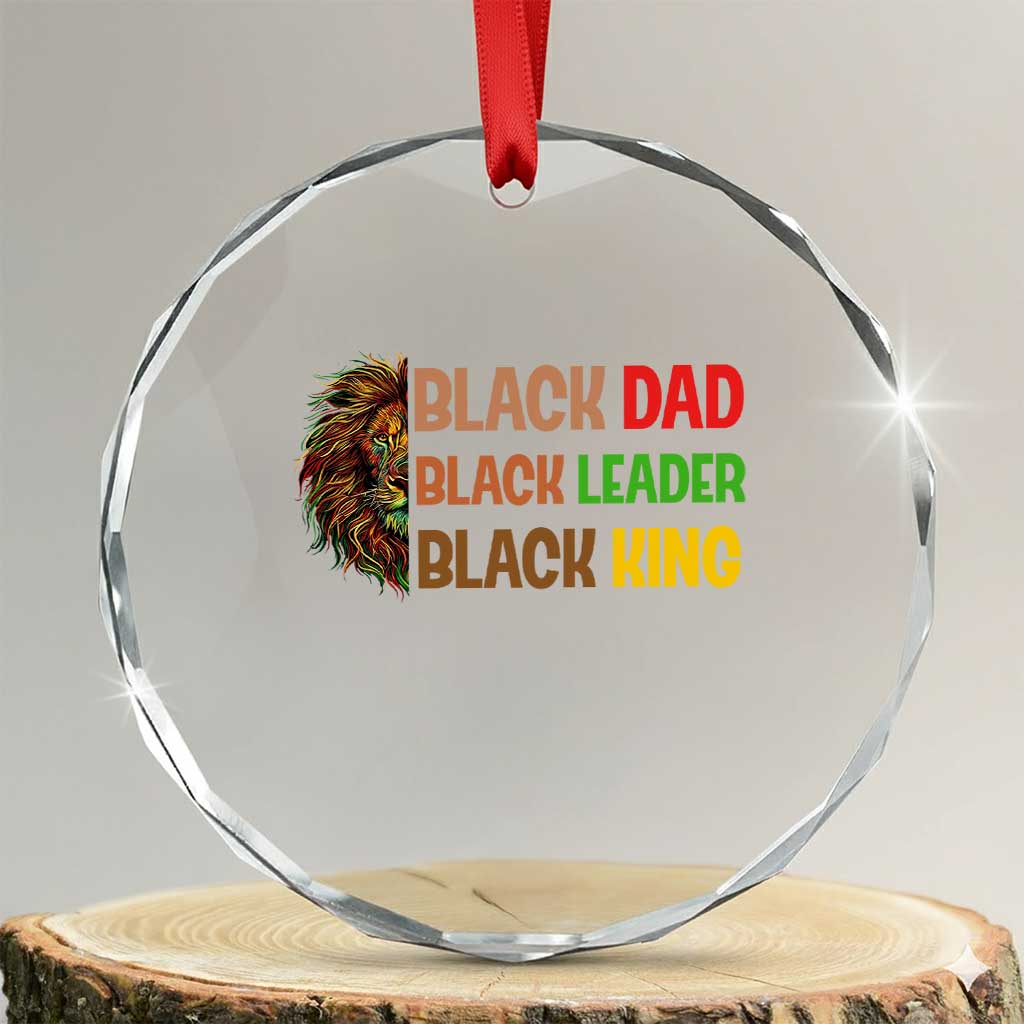 Black Affrican Melanin Crystal Glass Ornament Lion Father Day Dad Leader Black King TS14 Transparent Glass 3'' Circle Print Your Wear
