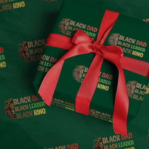 Black Affrican Melanin Wrapping Paper Roll Lion Father Day Dad Leader Black King TS14 Green Print Your Wear