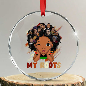 Black African Girl Crystal Glass Ornament Black History Month Juneteenth Gift Afro Empowerment TS10 Transparent Glass 3'' Circle Print Your Wear