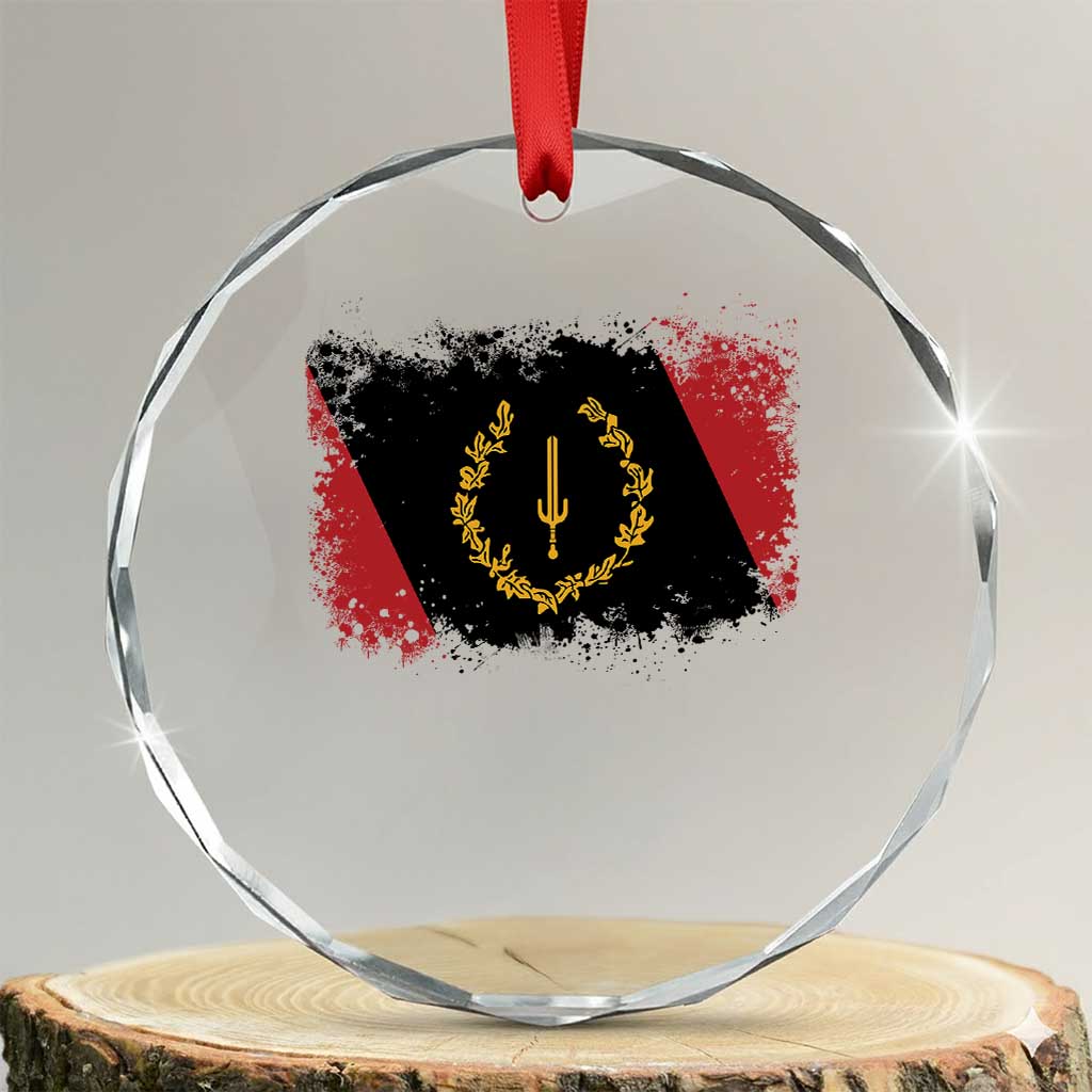 Black American Heritage Flag Crystal Glass Ornament Vintage Watercolor Afro African Black History Month TS10 Transparent Glass 3'' Circle Print Your Wear