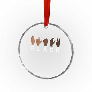Black Asl Sign Language Hands Signs African American Month Crystal Glass Ornament TS11 Print Your Wear