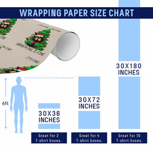 Black Cat Christmas Wrapping Paper Roll It's Fine I'm Fine Everthing Is Fine Funny Xmas TS02 Print Your Wear