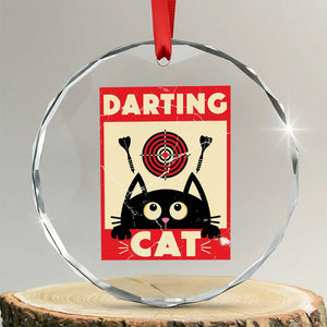Black Cat Dart Thrower Crystal Glass Ornament Cat Lover Dartist Gift TS12 Transparent Glass 3'' Circle Print Your Wear