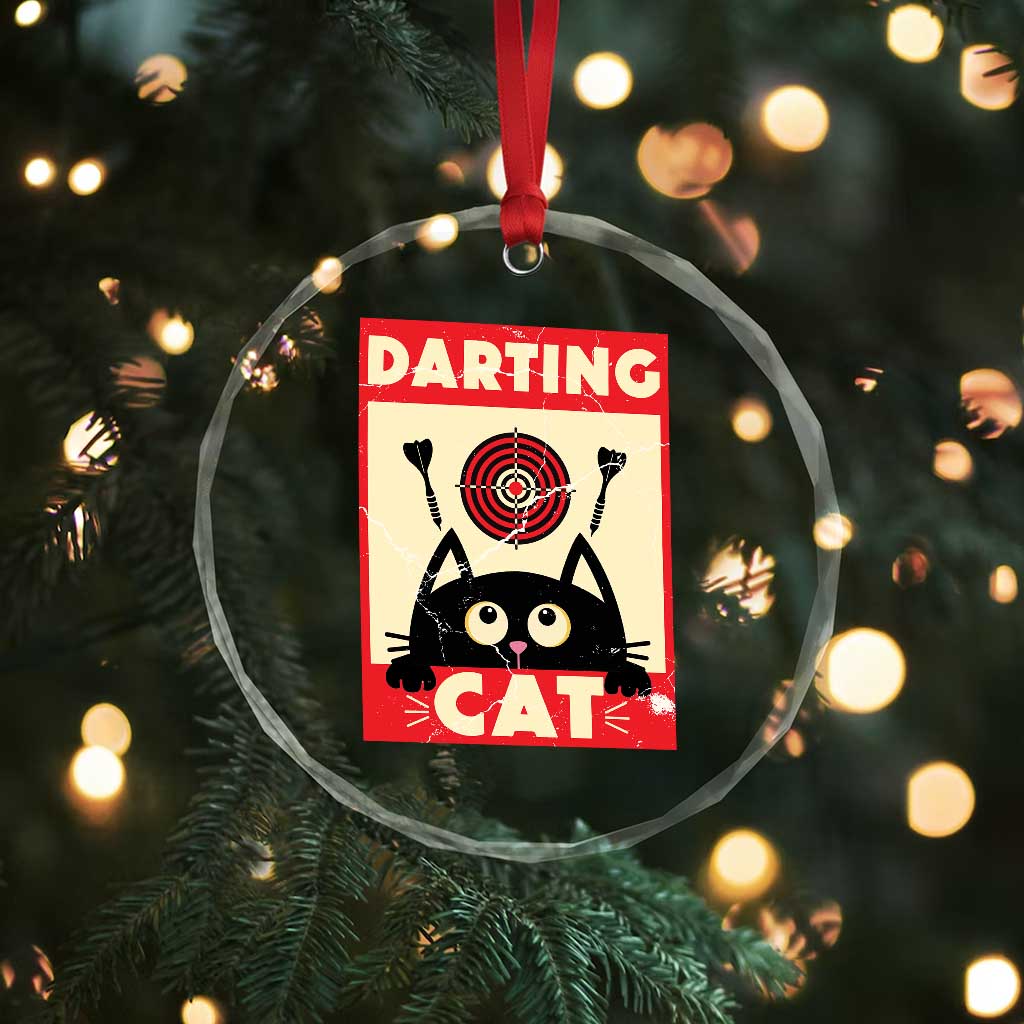 Black Cat Dart Thrower Crystal Glass Ornament Cat Lover Dartist Gift TS12 Print Your Wear